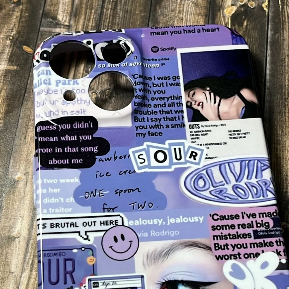 5for$10 Vibrant Purple Olivia Rodrigo Album Collage IPhone 13 Phone Case NWT